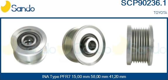 Sando SCP90236.1 - Puleggia cinghia, Alternatore autozon.pro