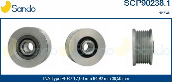 Sando SCP90238.1 - Puleggia cinghia, Alternatore autozon.pro