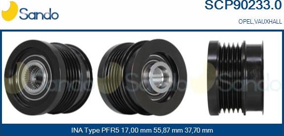 Sando SCP90233.0 - Puleggia cinghia, Alternatore autozon.pro