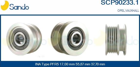 Sando SCP90233.1 - Puleggia cinghia, Alternatore autozon.pro