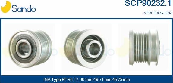 Sando SCP90232.1 - Puleggia cinghia, Alternatore autozon.pro