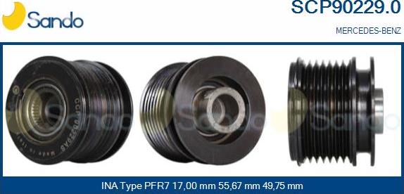 Sando SCP90229.0 - Puleggia cinghia, Alternatore autozon.pro