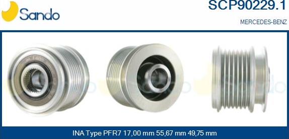 Sando SCP90229.1 - Puleggia cinghia, Alternatore autozon.pro