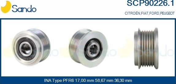 Sando SCP90226.1 - Puleggia cinghia, Alternatore autozon.pro