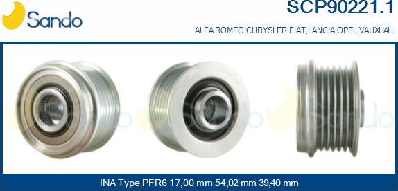 Sando SCP90221.1 - Puleggia cinghia, Alternatore autozon.pro