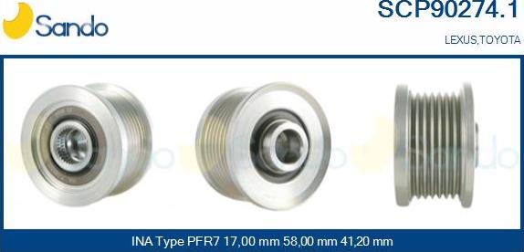 Sando SCP90274.1 - Puleggia cinghia, Alternatore autozon.pro