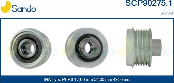 Sando SCP90275.1 - Puleggia cinghia, Alternatore autozon.pro