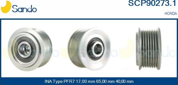 Sando SCP90273.1 - Puleggia cinghia, Alternatore autozon.pro