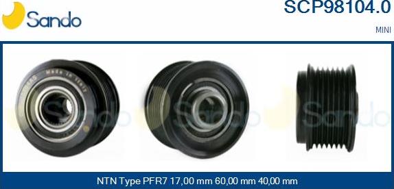 Sando SCP98104.0 - Puleggia cinghia, Alternatore autozon.pro