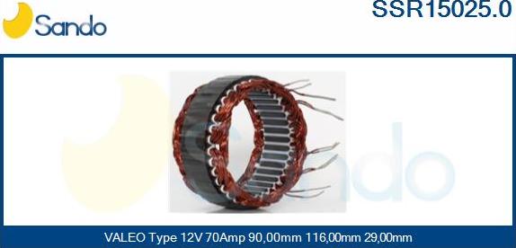 Sando SSR15025.0 - Statore, Alternatore autozon.pro