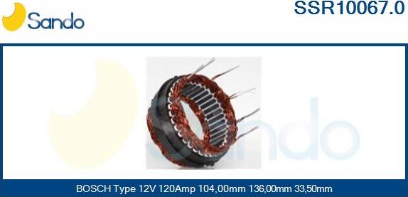 Sando SSR10067.0 - Statore, Alternatore autozon.pro