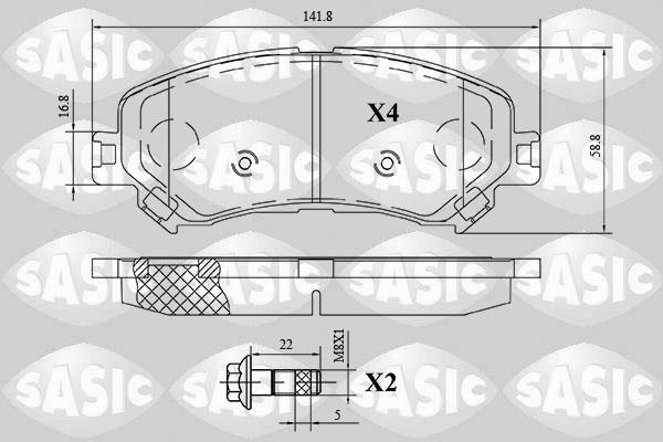 Sasic 6214045 - Kit pastiglie freno, Freno a disco autozon.pro