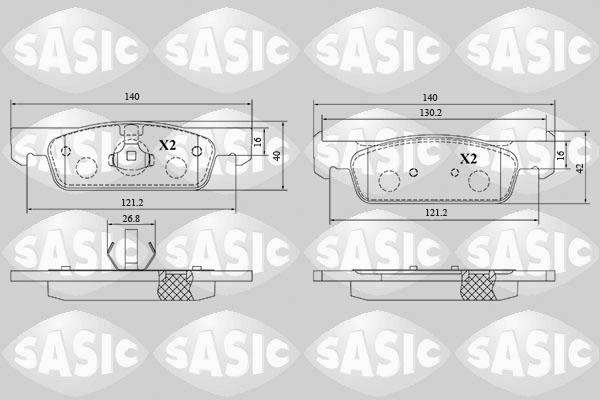 Sasic 6214048 - Kit pastiglie freno, Freno a disco autozon.pro