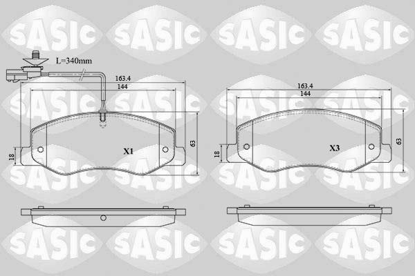 Sasic 6214042 - Kit pastiglie freno, Freno a disco autozon.pro