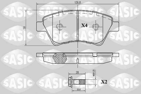 Sasic 6214006 - Kit pastiglie freno, Freno a disco autozon.pro