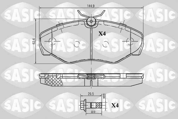 Sasic 6214007 - Kit pastiglie freno, Freno a disco autozon.pro