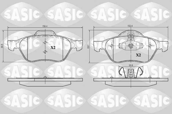 Sasic 6214019 - Kit pastiglie freno, Freno a disco autozon.pro