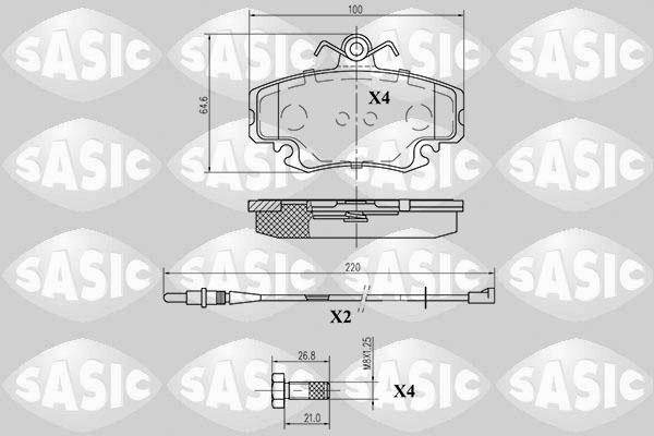 Sasic 6214010 - Kit pastiglie freno, Freno a disco autozon.pro