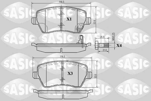 Sasic 6214011 - Kit pastiglie freno, Freno a disco autozon.pro