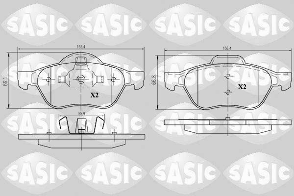 Sasic 6214018 - Kit pastiglie freno, Freno a disco autozon.pro