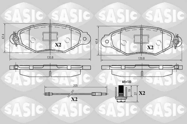 Sasic 6214012 - Kit pastiglie freno, Freno a disco autozon.pro