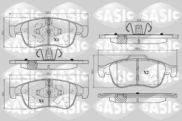 Sasic 6214017 - Kit pastiglie freno, Freno a disco autozon.pro