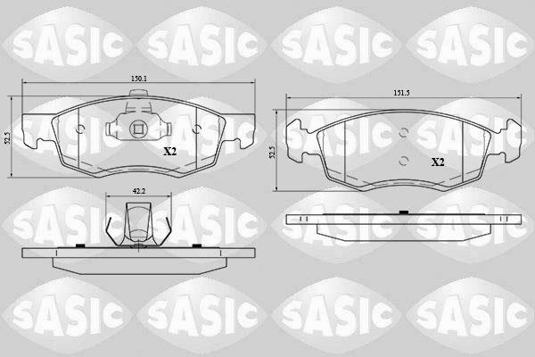 Sasic 6214030 - Kit pastiglie freno, Freno a disco autozon.pro