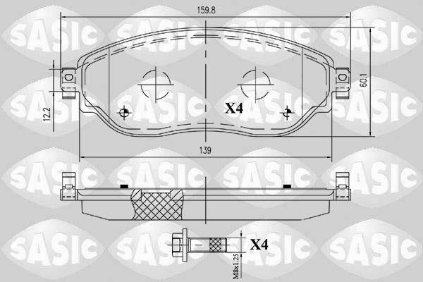 Sasic 6214038 - Kit pastiglie freno, Freno a disco autozon.pro