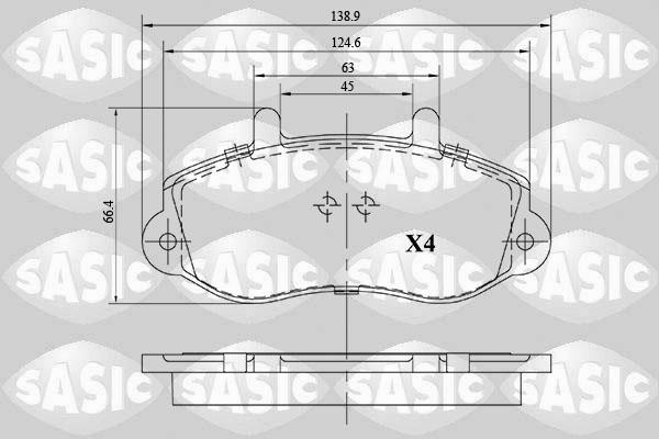 Sasic 6214033 - Kit pastiglie freno, Freno a disco autozon.pro