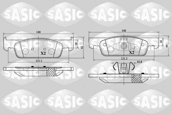 Sasic 6214029 - Kit pastiglie freno, Freno a disco autozon.pro