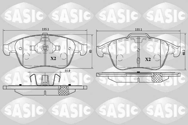 Sasic 6214026 - Kit pastiglie freno, Freno a disco autozon.pro