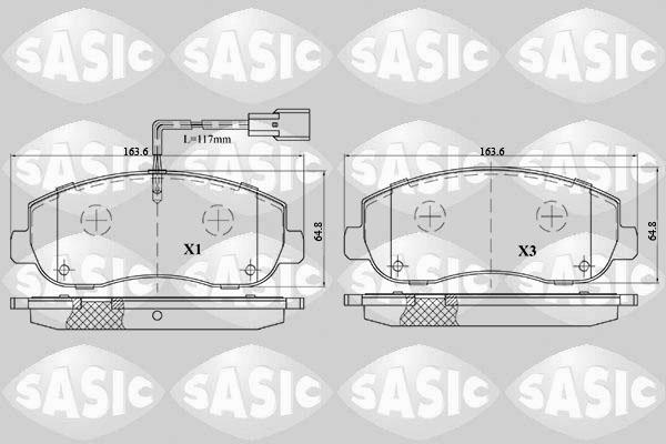 Sasic 6214022 - Kit pastiglie freno, Freno a disco autozon.pro