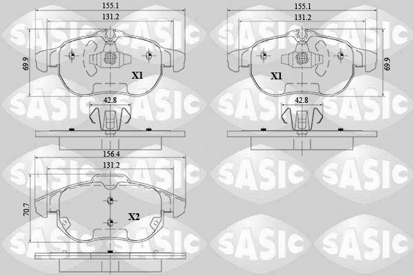 Sasic 6216095 - Kit pastiglie freno, Freno a disco autozon.pro