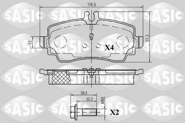 Sasic 6216044 - Kit pastiglie freno, Freno a disco autozon.pro