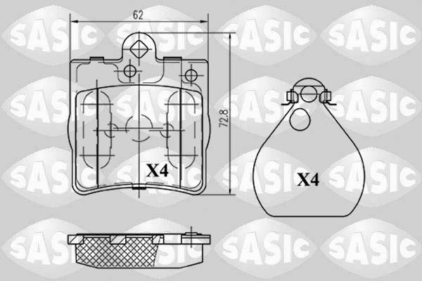 Sasic 6216048 - Kit pastiglie freno, Freno a disco autozon.pro