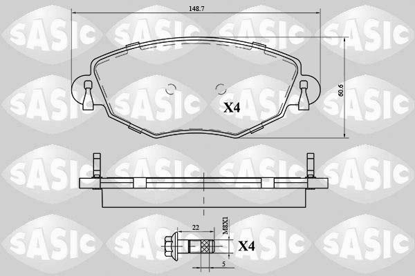 Sasic 6216059 - Kit pastiglie freno, Freno a disco autozon.pro