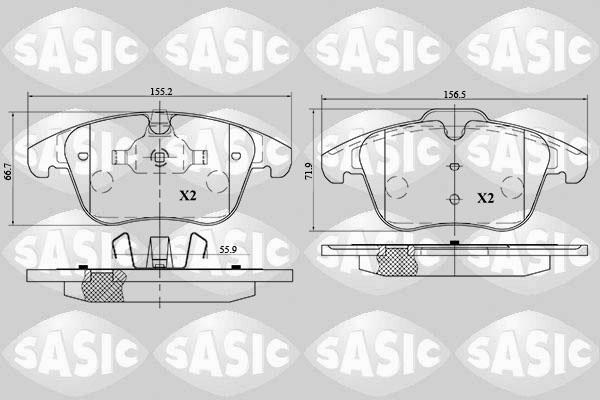 Sasic 6216055 - Kit pastiglie freno, Freno a disco autozon.pro