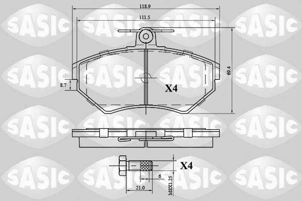 Sasic 6216057 - Kit pastiglie freno, Freno a disco autozon.pro