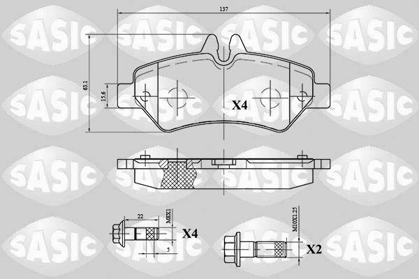 Sasic 6216060 - Kit pastiglie freno, Freno a disco autozon.pro