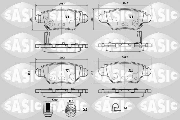 Sasic 6216063 - Kit pastiglie freno, Freno a disco autozon.pro