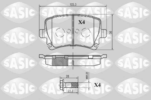 Sasic 6216003 - Kit pastiglie freno, Freno a disco autozon.pro