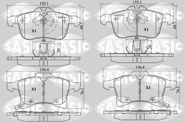 Sasic 6216014 - Kit pastiglie freno, Freno a disco autozon.pro