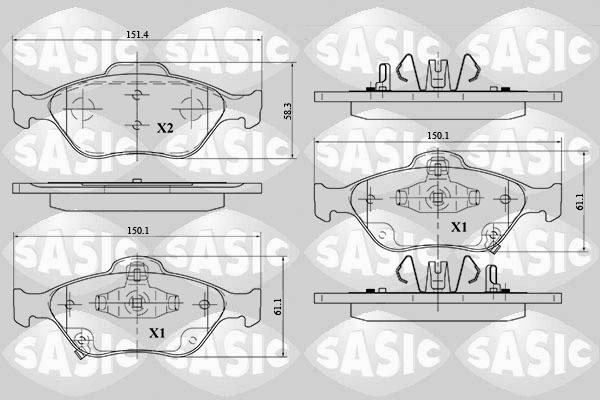 Sasic 6216015 - Kit pastiglie freno, Freno a disco autozon.pro