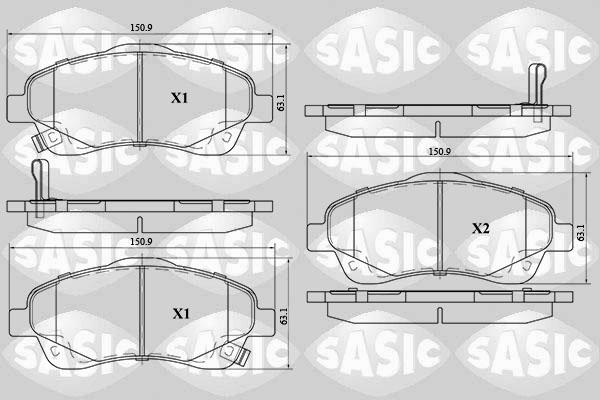 Sasic 6216017 - Kit pastiglie freno, Freno a disco autozon.pro