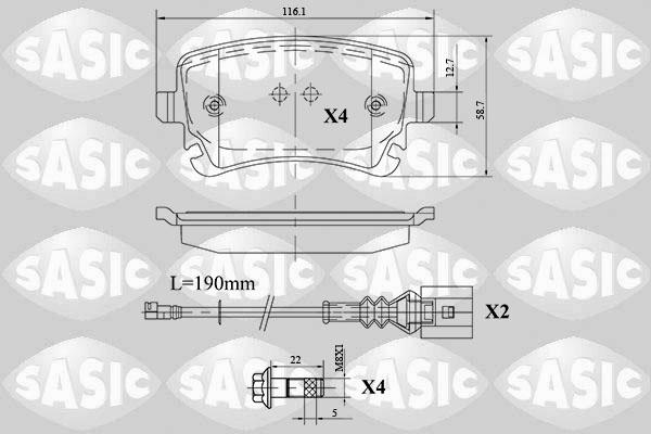 Sasic 6216088 - Kit pastiglie freno, Freno a disco autozon.pro