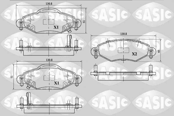 Sasic 6216035 - Kit pastiglie freno, Freno a disco autozon.pro