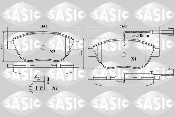 Sasic 6216030 - Kit pastiglie freno, Freno a disco autozon.pro