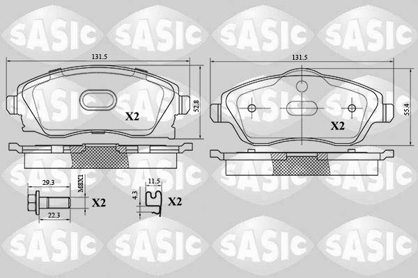 Sasic 6216024 - Kit pastiglie freno, Freno a disco autozon.pro