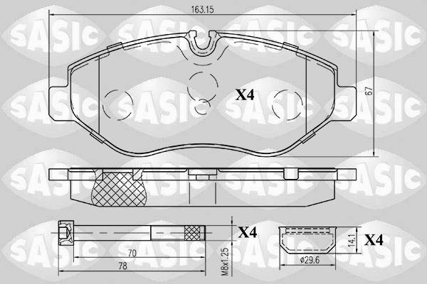 Sasic 6216022 - Kit pastiglie freno, Freno a disco autozon.pro