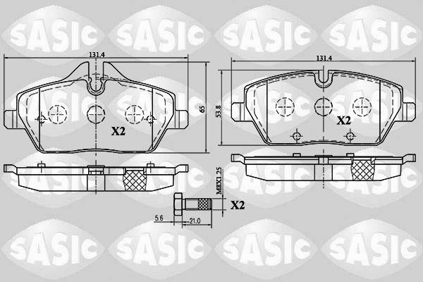 Sasic 6216027 - Kit pastiglie freno, Freno a disco autozon.pro